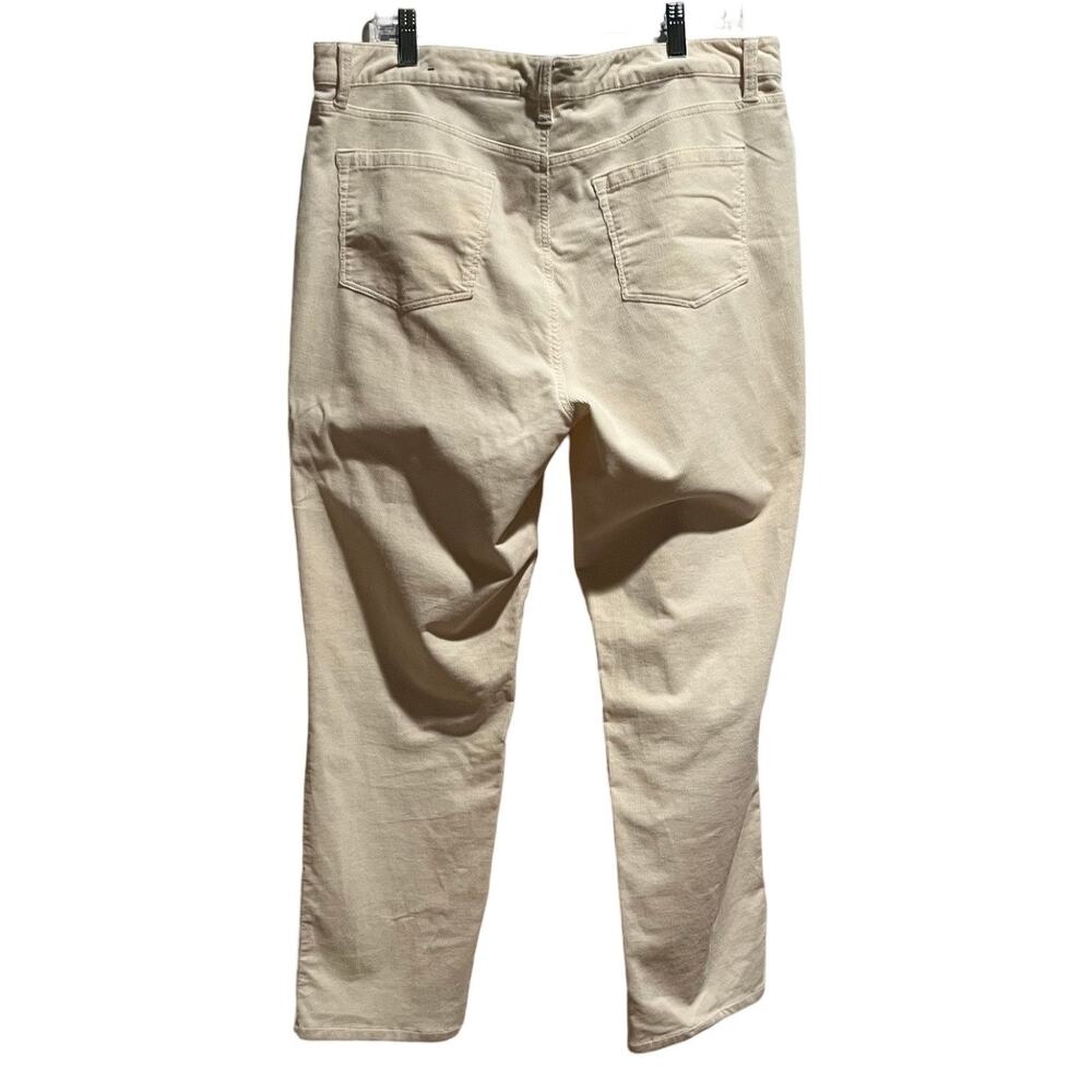 Talbots Corduroy Womens Size 14 Cream High Rise Straight Leg - Picture 2 of 6